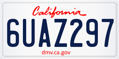 CA license plate 6UAZ297