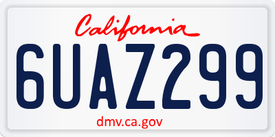 CA license plate 6UAZ299