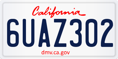 CA license plate 6UAZ302