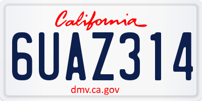 CA license plate 6UAZ314
