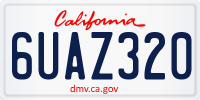 CA license plate 6UAZ320