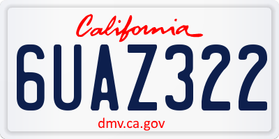 CA license plate 6UAZ322
