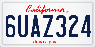 CA license plate 6UAZ324