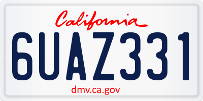 CA license plate 6UAZ331
