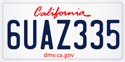 CA license plate 6UAZ335