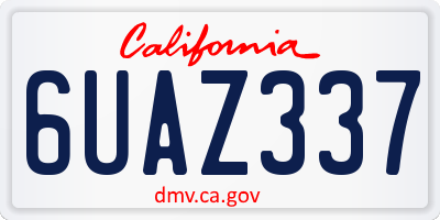 CA license plate 6UAZ337
