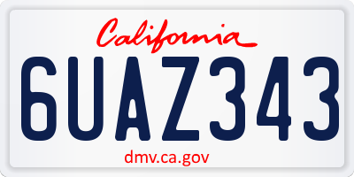 CA license plate 6UAZ343