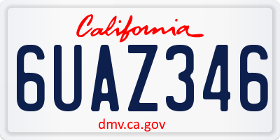CA license plate 6UAZ346