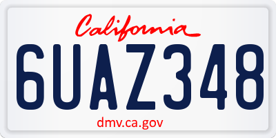 CA license plate 6UAZ348