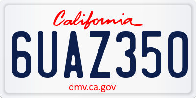 CA license plate 6UAZ350