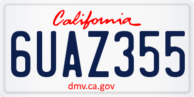 CA license plate 6UAZ355