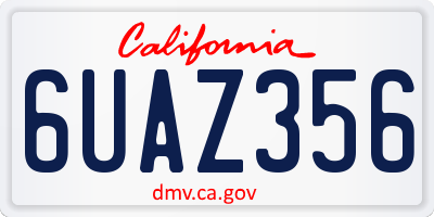 CA license plate 6UAZ356