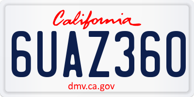 CA license plate 6UAZ360