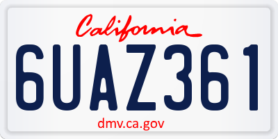 CA license plate 6UAZ361