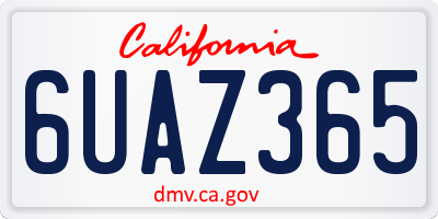 CA license plate 6UAZ365