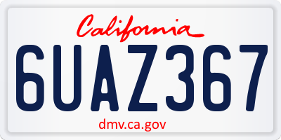 CA license plate 6UAZ367