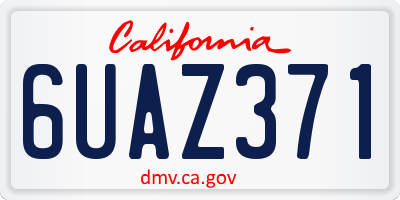 CA license plate 6UAZ371