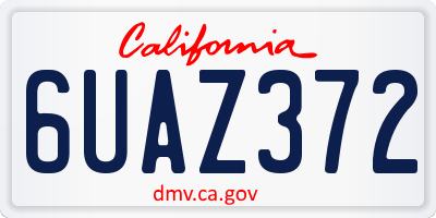 CA license plate 6UAZ372
