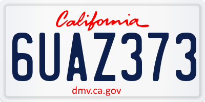 CA license plate 6UAZ373
