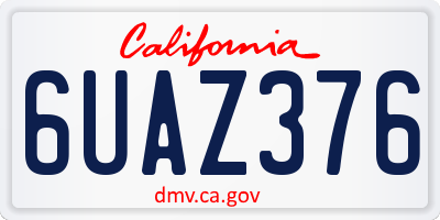 CA license plate 6UAZ376