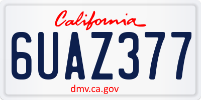 CA license plate 6UAZ377