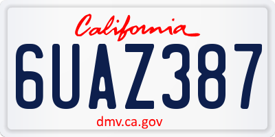 CA license plate 6UAZ387