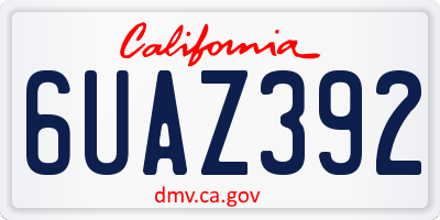 CA license plate 6UAZ392