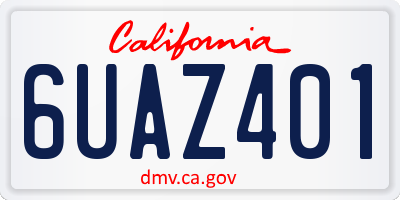 CA license plate 6UAZ401