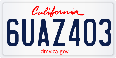 CA license plate 6UAZ403