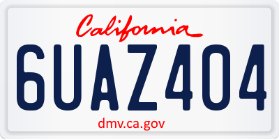 CA license plate 6UAZ404