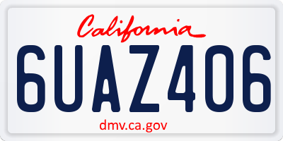 CA license plate 6UAZ406