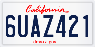 CA license plate 6UAZ421