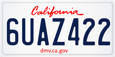 CA license plate 6UAZ422
