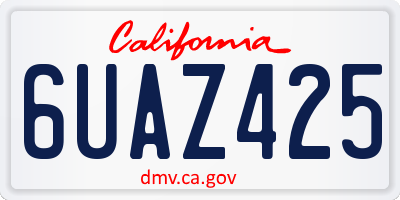 CA license plate 6UAZ425