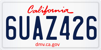 CA license plate 6UAZ426