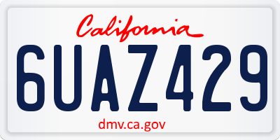 CA license plate 6UAZ429
