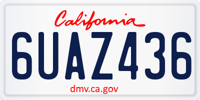 CA license plate 6UAZ436