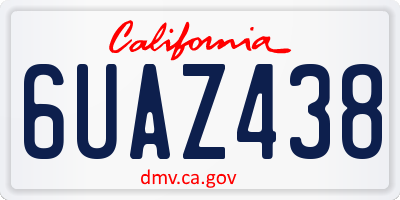 CA license plate 6UAZ438