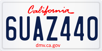 CA license plate 6UAZ440