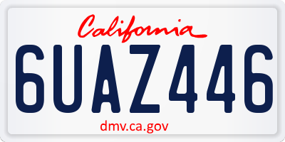 CA license plate 6UAZ446