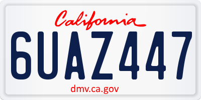 CA license plate 6UAZ447