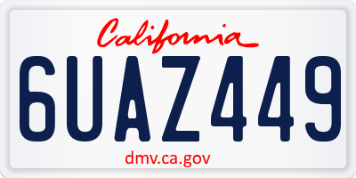 CA license plate 6UAZ449
