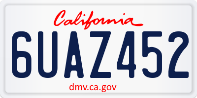 CA license plate 6UAZ452