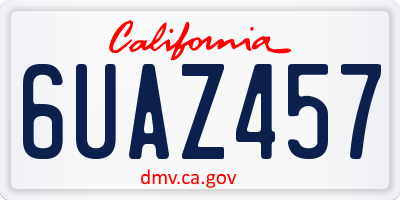 CA license plate 6UAZ457