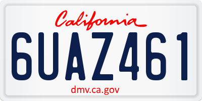 CA license plate 6UAZ461