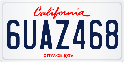 CA license plate 6UAZ468