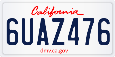 CA license plate 6UAZ476
