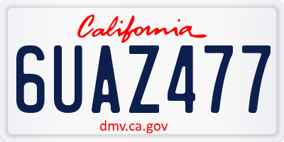 CA license plate 6UAZ477