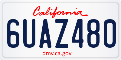 CA license plate 6UAZ480