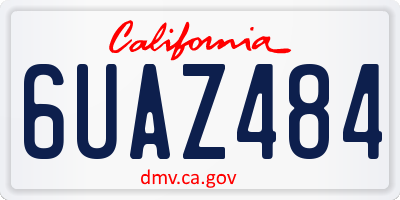 CA license plate 6UAZ484
